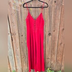 Vibrant Red Jumpsuit